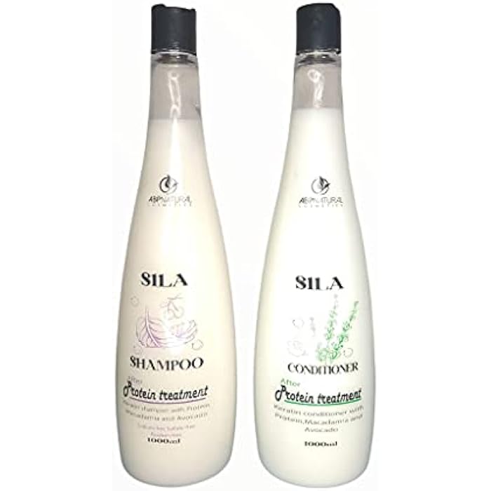 Sila Brazilian Shampoo Conditioner and Bath Cream Liter and Avocado and Macadamia Extracts Serum for Protein Treated Hair - Image 3